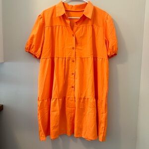 Neon orange babydoll dress